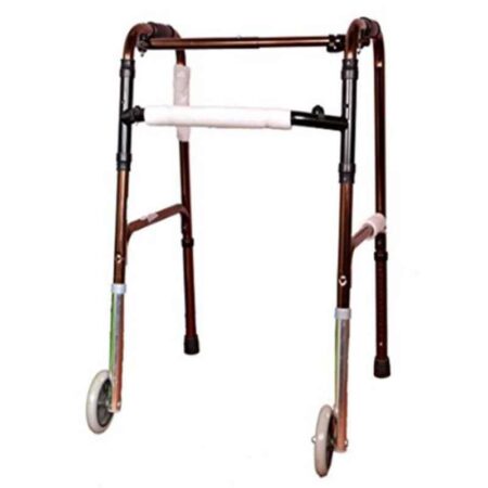 Karma WK-51 Aluminium Brown & Black Adjustable Walker with Wheel