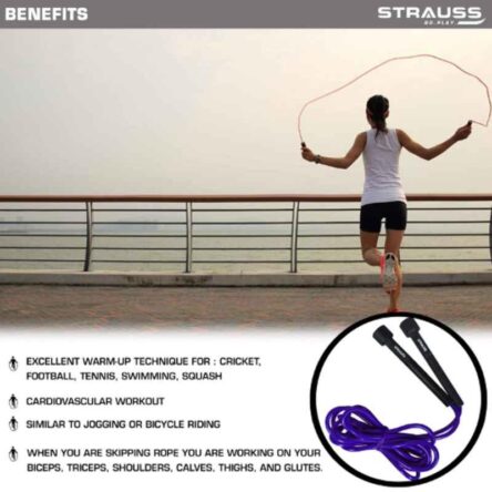 Strauss 17x12x5cm Rubber Purple Speed Skipping Rope