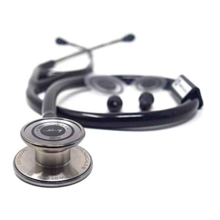 Indosurgicals Silvery III Stainless Steel Black Stethoscope