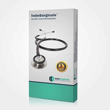 Indosurgicals Silvery II Stainless Steel Grey Stethoscope