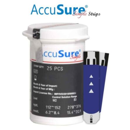 AccuSure Simple Glucometer 25 Pcs Test Strips