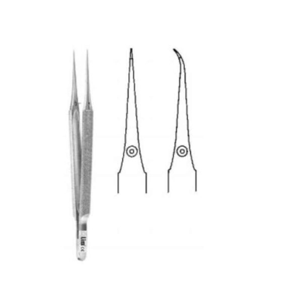 Alis 12cm/4 3/4 inch Micro Suture Tying Forceps with Platform 1: 2 Teeth Straight 0.3mm