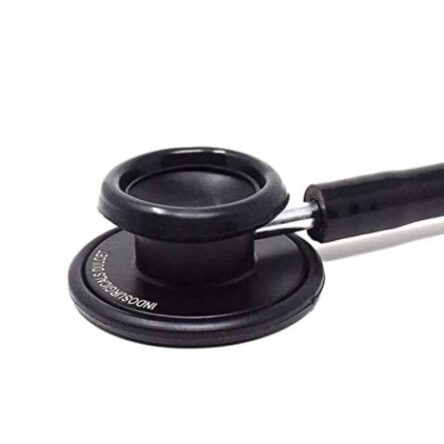 Indosurgicals 15007 Aluminium Black Teaching Stethoscope