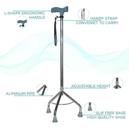 Easycare 41-51cm Light Weight Aluminium Foldable Walker Walking Stick