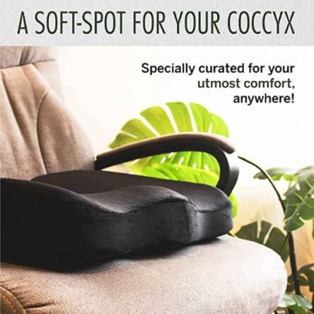 HealthSense Soft-Spot CC 50 Polyurethane Foam Orthopedic Black Seat Cushion
