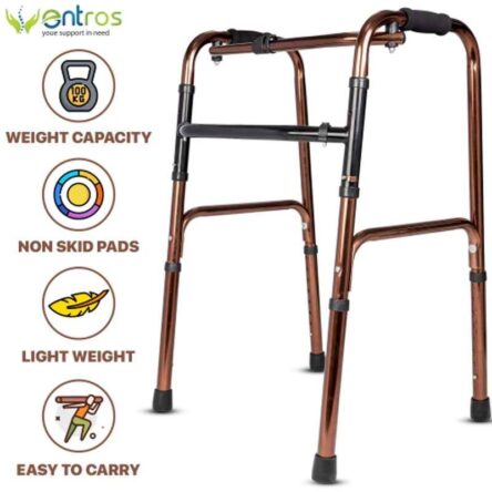 Entros Premium Light Weight Aluminum Height Adjustable Reciprocal Folding Walker