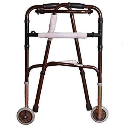 Karma WK-51 Aluminium Brown & Black Adjustable Walker with Wheel