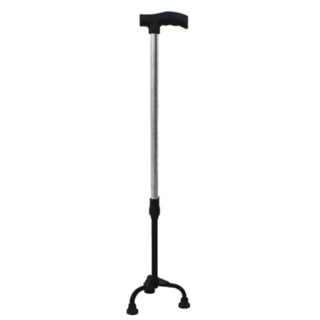 Fidelis Healthcare Mild Steel Black 3 Leg Height Adjustable Walking Stick with Metal Base