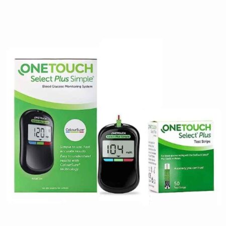 OneTouch Select Plus Diabetes Test Glucometer Kit with 50 Pcs Test Strips