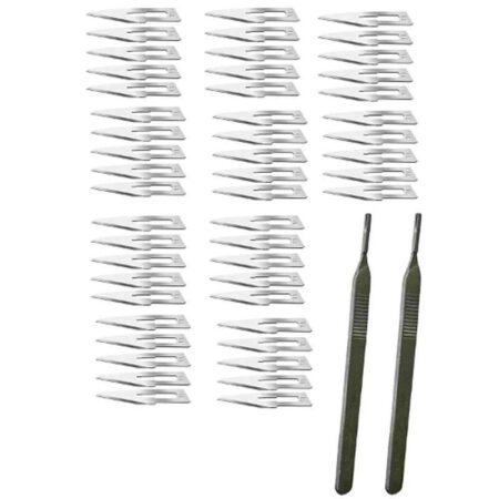 Forgesy 50 Pcs High Carbon Steel Blades & 2 Pcs Handle Set