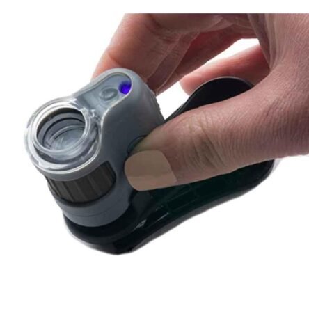 Carson MicroMini MM-380 20X Plastic Grey LED Lighted Pocket Microscope & Smartphone Digiscoping Adapter Clip