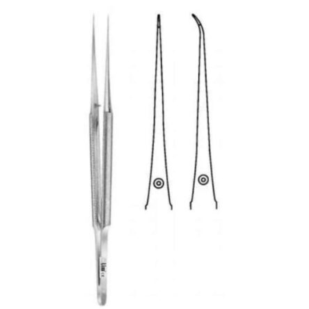 Alis 18cm/ 7 inch Micro Suture Tying Forceps with Platform Curved 0.6mm