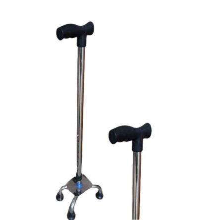 Medimove Steel Silver Chrome Large Size Height Adjustable Walking Stick