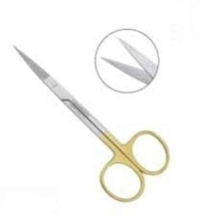 HIT CLASSIC 4.5 inch Stainless Steel Straight Iris Surgical Scissors with Tungsten Carbide