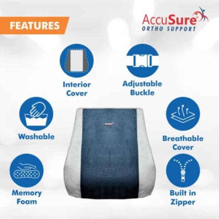 AccuSure Back Rest & Neck Pain Support Cushion
