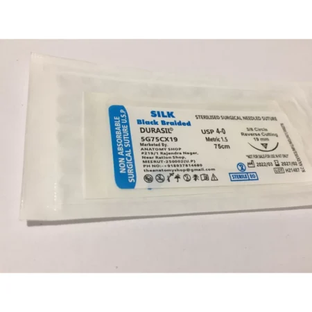 Silk Black Braided Sterilised Surgical Needled Suture