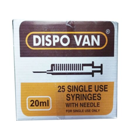 HMD Dispo Van Syringe 20ml | 22 Gauge | 1.25 Inch Needle