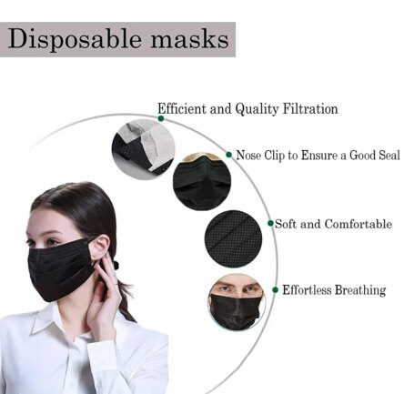 ET Dental Face Mask 4 Ply Black