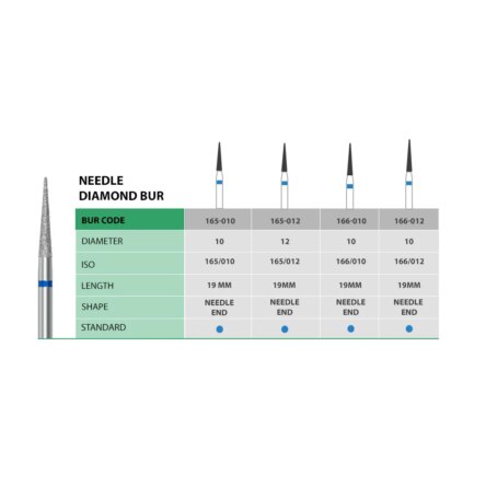 API Diamond Burs – Needle Shaped FG 166/10