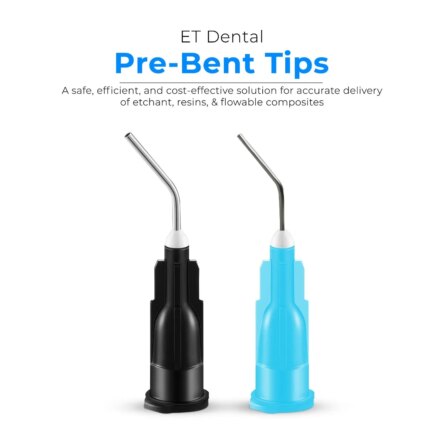 ET Dental Pre-Bent Tips 18 Gauge Black (Pack of 100)