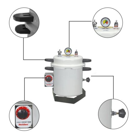 Life Stericlave With Rotary Timer – 14 Litres With Drum (8 x 8 inches) [ST911EPT]