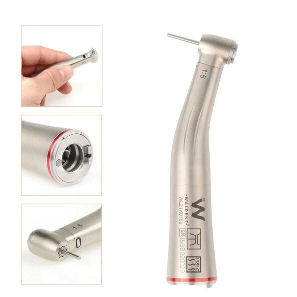 Waldent 1:5 Increasing Fiber-Optic Push-Button Contra Angle Handpiece (W-144)