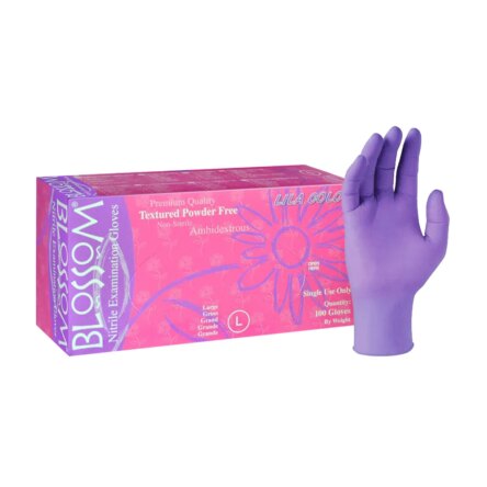 Blossom Lila Nitrile Exam Gloves – Large