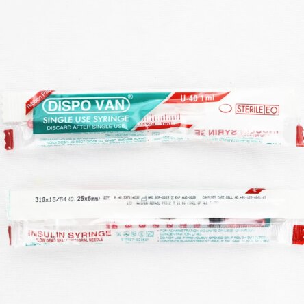 Hmd Dispo Van Insulin Syringe 1ml (U-40) | 31 Gauge | 15/64 Inch Needle