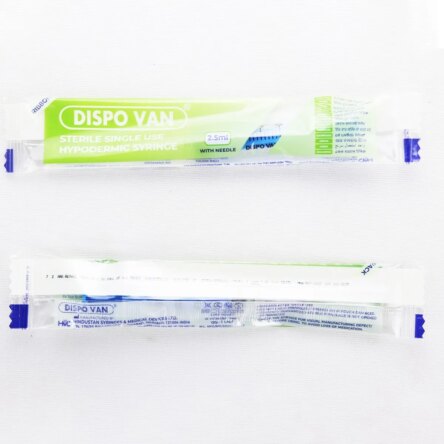 Hmd Dispo Van Syringe 2.5ml | 24 Gauge | 1 Inch Needle