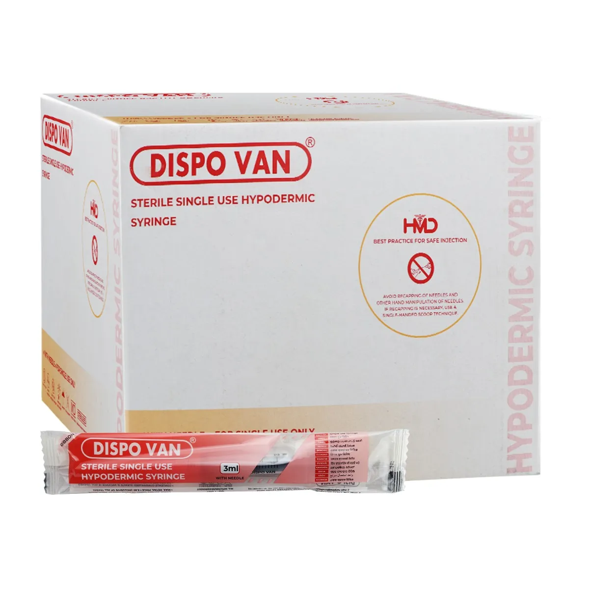 Hmd Dispo Van Syringe 3ml | 24 Gauge | 1 Inch Needle Hmd Dispo Van Syringe 3ml | 24 Gauge | 1 Inch Needle