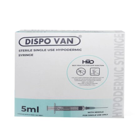 Hmd Dispo Van Syringe 5ml | 24 Gauge | 1 Inch Needle