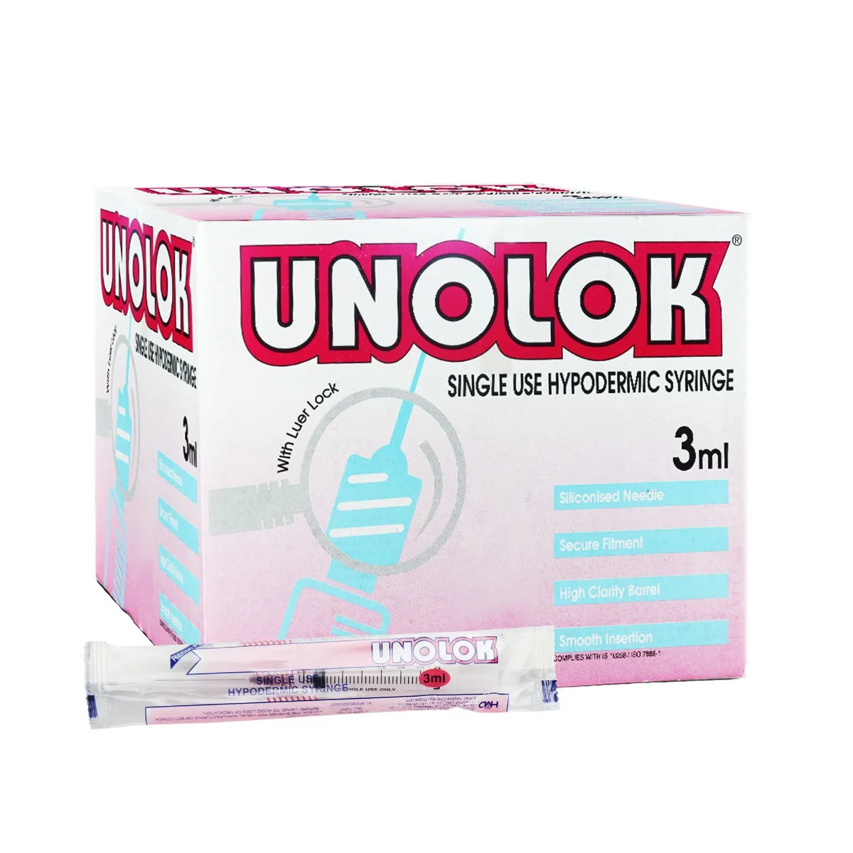 HMD Unolok Syringe 3ml | 24 Gauge | 1 Inch Needle HMD Unolok Syringe 3ml | 24 Gauge | 1 Inch Needle