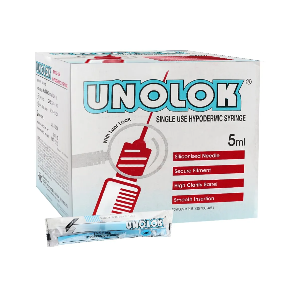 HMD Unolok Syringe 5ml | 26 Gauge | 1.5 Inch Needle HMD Unolok Syringe 5ml | 26 Gauge | 1.5 Inch Needle