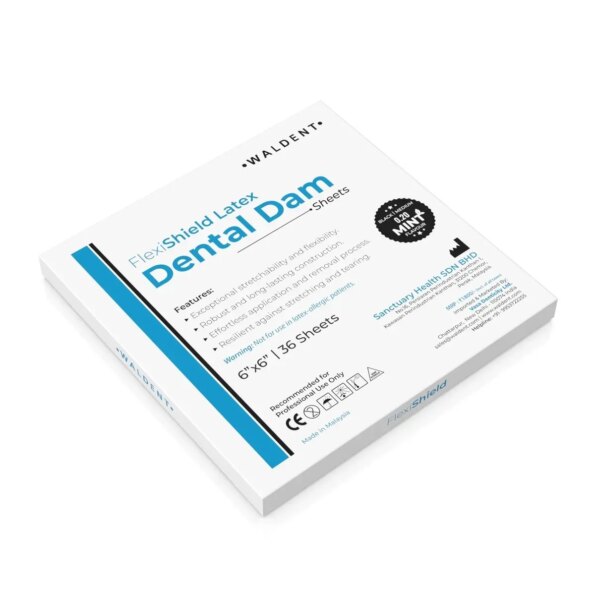 Waldent FlexiShield Rubber Dam Sheets Black (Sanctuary) - Medium (6" x 6")