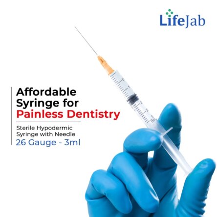 LifeJab Sterile Hypodermic Syringe With Needle 26 Gauge – 3ml