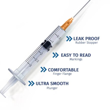LifeJab Sterile Hypodermic Syringe With Needle 26 Gauge – 3ml