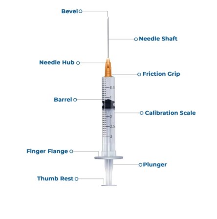 LifeJab Sterile Hypodermic Syringe With Needle 26 Gauge – 3ml
