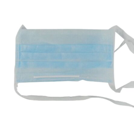 LD Super Eco Face Mask 2 Ply Tie – on Blue – LD-256N