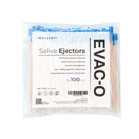 Waldent Saliva Ejector - Blue Tip (Pack Of 100 With Copper Wire)