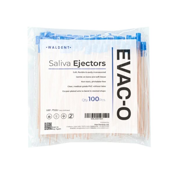 Waldent Saliva Ejector - Blue Tip (Pack Of 100 With Copper Wire)