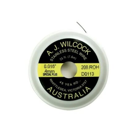 A . J . Wilcock Special + Stainless Steel Australian Wire 25 ft. (7.6m) – 0.012″