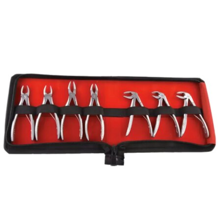 Oracraft Extraction Forceps Pedo Set Of 7 In Pouch Standard – EFSP7