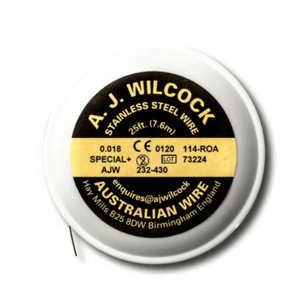 A . J . Wilcock Special + Stainless Steel Australian Wire 25 ft. (7.6m) – 0.012″