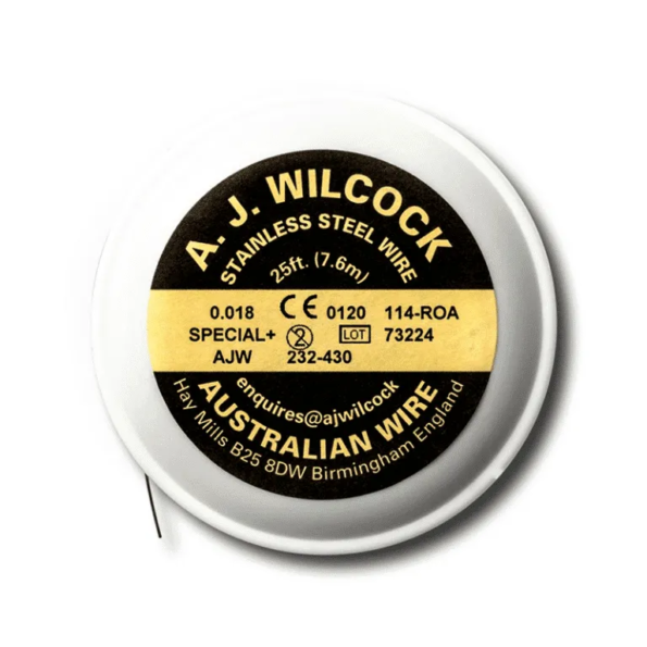 A . J . Wilcock Special + Stainless Steel Australian Wire 25 ft. (7.6m) - 0.012"