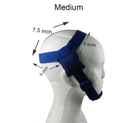 Captain Ortho Head Gear With Chin Cap Navy Blue Large – WO-HCHNBL