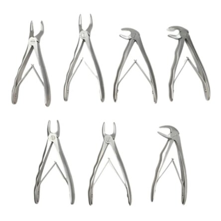 Oracraft Extraction Forceps Pedo Set Of 7 In Pouch Standard – EFSP7