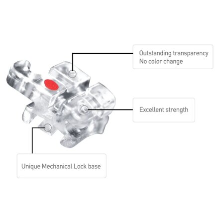 Osstem Orthodontics OK Real Resin With Metal Slot Bracket