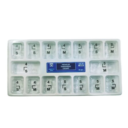 Russia Tor Vm Transparent Crowns 64 pcs - Premolar No. 1.911P